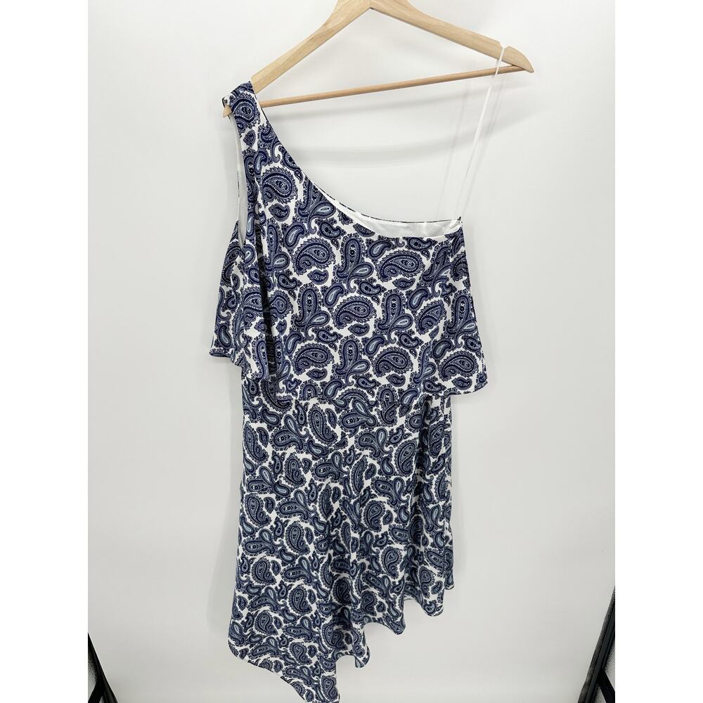 Banana Republic Womens Blue Paisley One Shoulder Dress Size 6 NWT Career Office